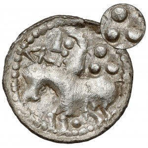 Boleslaw II the Bold, Denarius with rider - three points in favor of the rider