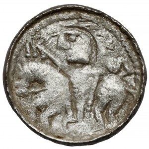 Boleslaw II the Bold, Denarius with rider - lying S