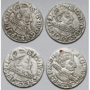 Zygmunt III Waza, Trojaki Kraków 1622-1624 - zestaw (4szt)