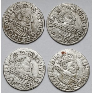 Zygmunt III Vasa, Troiky Krakov 1622-1624 - sada (4ks)