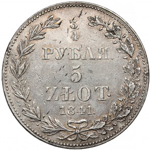 3/4 Rubel = 5 Zloty 1841 MW, Warschau
