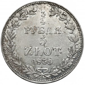 3/4 rubla = 5 złotych 1839 MW, Warszawa