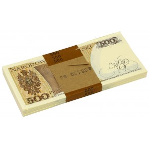 NIEPEŁNA Paczka bankowa 500 złotych 1982 - DN (97szt)