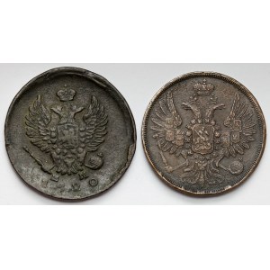Rusko, Alexandr I. - Mikuláš I., 2 kopějky 1820-1852 - sady (2ks)