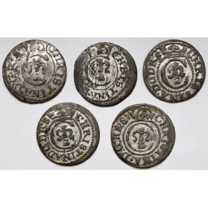 Christina Vasa, Riga shillings 1640-1653?, set (5pcs)