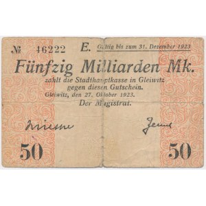 Gliwice (Gleiwitz), 50 Milliarden mk 1923