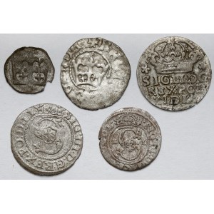 Kazimierz IV Jagiellończyk - Sigismund III Vasa, vom Denar bis zum Pfennig - Satz (5 Stück)