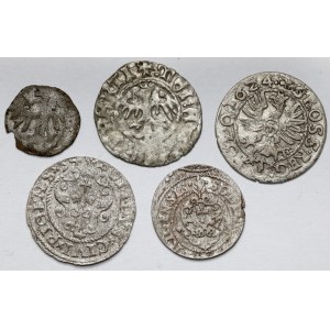 Casimir IV Jagiellonian - Sigismund III Vasa, from a denarius to a penny - set (5pcs)