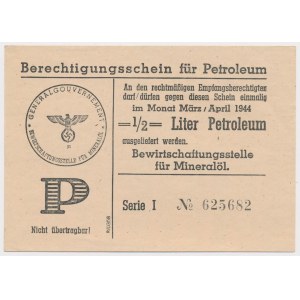 Veřejná správa, poukázky na pohonné hmoty 1944