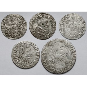 Sigismund III Vasa, from Penny to Sixpence - set (5pc)