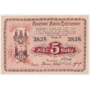 Częstochowa, 5 rubles 1915 - A