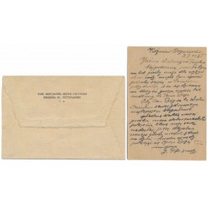 Envelope addressed to J. Pilsudski and postcard to Marshaless Pilsudskaya (2pcs)
