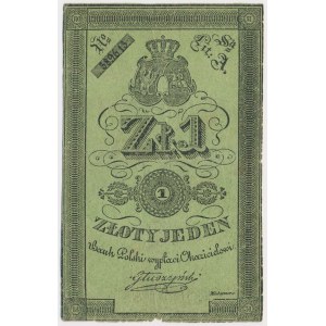 November Uprising, 1 zloty 1831 - Gluszynski - thin paper