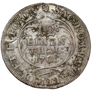 August II the Strong, 1/12 thaler 1705 ILH, Dresden