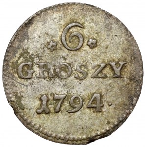 Poniatowski, 6 pennies 1794 - first type