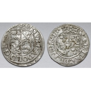 Gustav II. Adolf und Christina Vasa, Rigaer Halbspur 1623 und 1648 - Satz (2 Stck.)