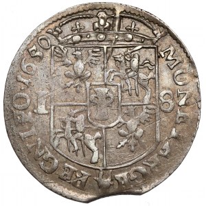 John II Casimir, Ort Wschowa 1650 - wide crown - very rare