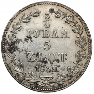 3/4 rubla = 5 złotych 1839 MW, Warszawa