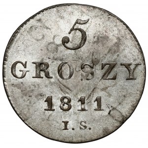 Duchy of Warsaw, 5 pennies 1811 IS - beautiful