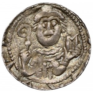Ladislaus II. der Verbannte, Denar - Fürst und Bischof - liegend E