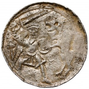 Ladislaus II the Exile, Denarius - Fight with the Lion