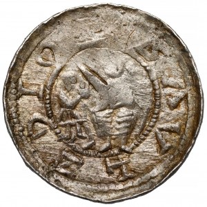 Ladislaus II the Exile, Denarius - Fight with the Lion