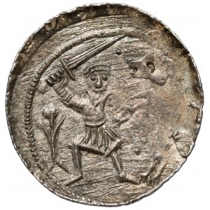Ladislaus II. der Verbannte, Denar - Kampf mit dem Löwen