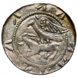 Ladislaus II the Exile, Denarius - Eagle and Hare - wedges / star