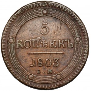 Rusko, Alexander I, 5 kopejok 1803