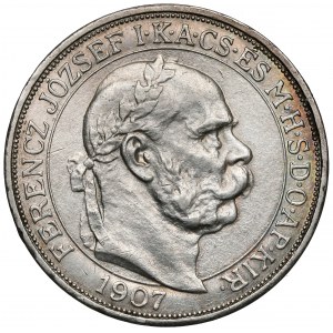 Ungarn, Franz Joseph I., 5 Kronen 1907 - 40 Jahre Krönung