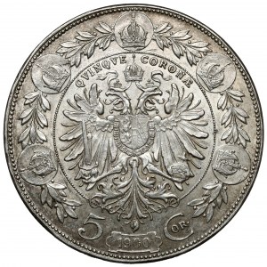 Austria, Franz Joseph I, 5 crowns 1900