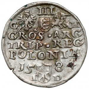 Stefan Batory, Trojak Olkusz 1584 ID - initials GH