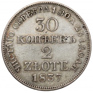 30 kopejok = 2 zloté 1837 MW, Varšava