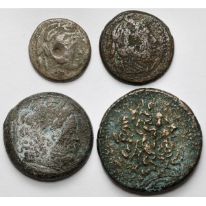 Grécko, Egypt - sada bronzových mincí (4ks)