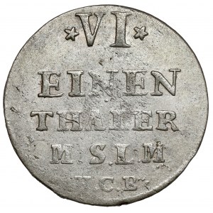 Mecklenburg-Strelitz, Adolf Friedrich IV, 1/6 Taler 1754 HCB