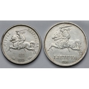 Litwa, 5 litai 1925 i 10 litu 1936 - zestaw (2szt)