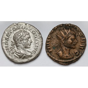 Římská říše, Elagabal a Claudius II. z Gothy, denár a antoninián - sada (2ks)