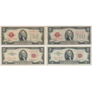 USA, 2 Dollars 1928-1963 (4pcs)