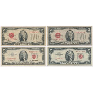 USA, 2 Dollars 1928-1963 (4Stück)