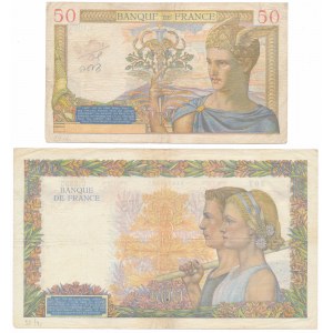 Francúzsko, 50 frankov 1939 a 500 frankov 1941 (2 ks)