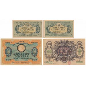 Ukrajina, sada bankoviek 1918-1920 (4ks)