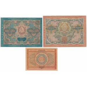 Rusko, 5 000 a 10 000 rubľov 1919 a 10 000 rubľov 1921 (3 ks)