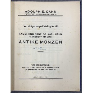 Adolph Cahn aukčný katalóg - starožitné mince