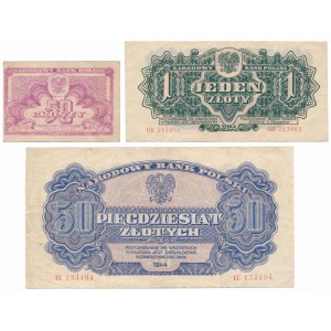 Sada 50 centov, 1 a 50 zlatých 1944 (3ks)