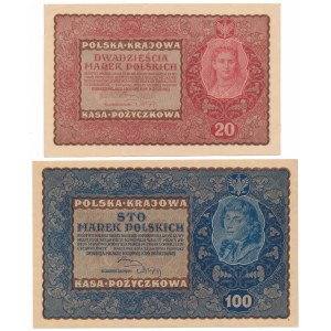20 und 100 mkp 08.1919 - Satz (2 St.)