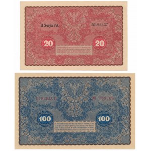 20 and 100 mkp 08.1919 - set (2pcs)