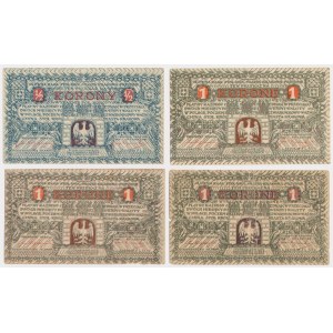 Krakow, 1/2 and 3x 1 crown - set (4pcs)