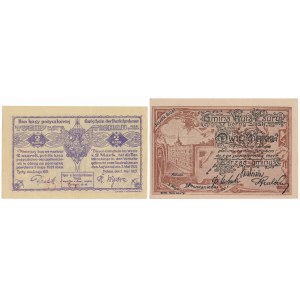 Tychy, 2 marks 1921 and Laury Steelworks, 2 marks 1921 (2pc)