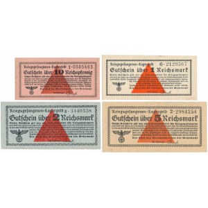 Universal Camp Vouchers for 10 Rpf and 1 - 5 Rmk (1939) - set (4pcs)