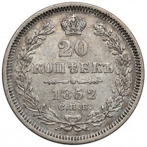 Russia, Nicholas II, 20 kopeks 1852